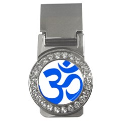 Hindu Om Symbol (blue) Money Clips (cz)  by abbeyz71