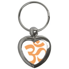 Hindu Om Symbol (sandy Brown) Key Chains (heart)  by abbeyz71