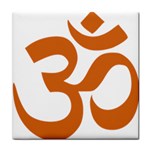 Hindu Om Symbol (Chocolate Brown) Tile Coasters
