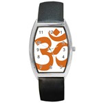 Hindu Om Symbol (Chocolate Brown) Barrel Style Metal Watch