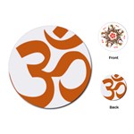 Hindu Om Symbol (Chocolate Brown) Playing Cards (Round) 