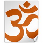 Hindu Om Symbol (Chocolate Brown) Canvas 11  x 14  
