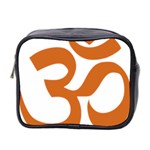 Hindu Om Symbol (Chocolate Brown) Mini Toiletries Bag 2-Side
