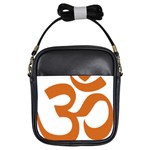 Hindu Om Symbol (Chocolate Brown) Girls Sling Bags
