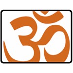 Hindu Om Symbol (Chocolate Brown) Fleece Blanket (Large) 