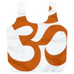 Hindu Om Symbol (Chocolate Brown) Full Print Recycle Bags (L) 