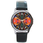Casanova Abstract Art Colors Cool Druffix Flower Freaky Trippy Round Metal Watch