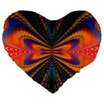 Casanova Abstract Art Colors Cool Druffix Flower Freaky Trippy Large 19  Premium Heart Shape Cushions