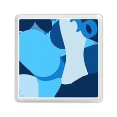Blue Polka Memory Card Reader (square)  by Mariart