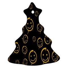 Face Smile Bored Mask Yellow Black Ornament (christmas Tree) 