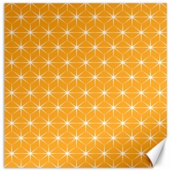 Yellow Stars Iso Line White Canvas 12  X 12   by Mariart