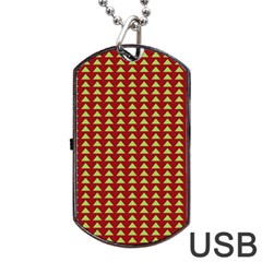 Hawthorn Sharkstooth Triangle Green Red Dog Tag Usb Flash (one Side)