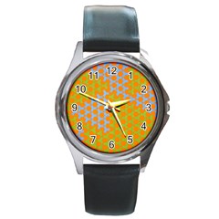 Green Blue Orange Round Metal Watch by Mariart