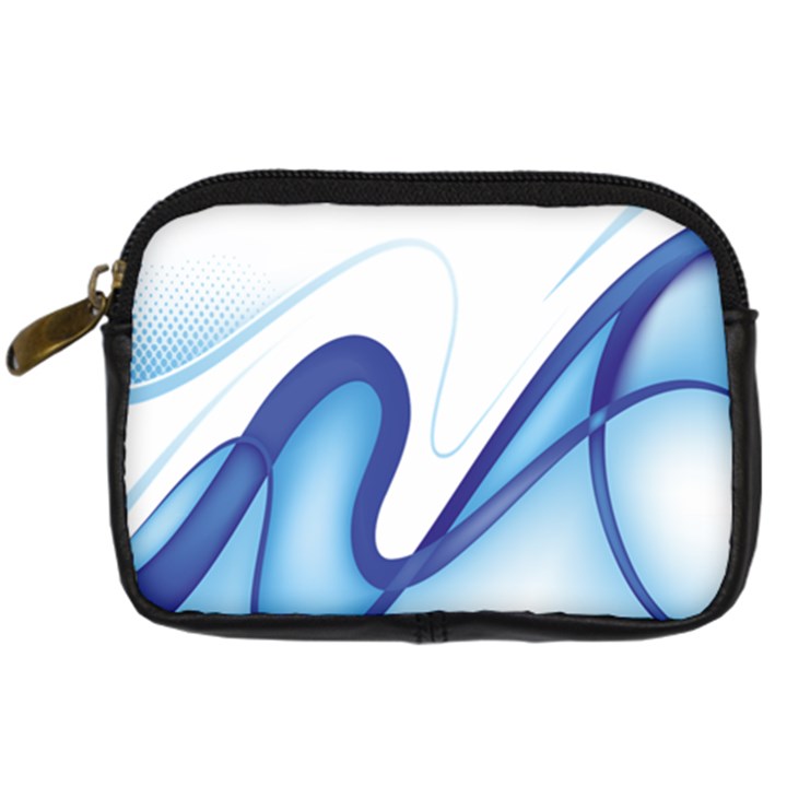Glittering Abstract Lines Blue Wave Chefron Digital Camera Cases