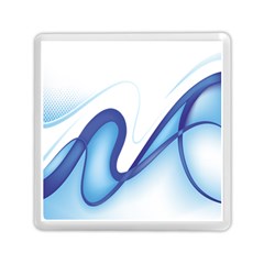 Glittering Abstract Lines Blue Wave Chefron Memory Card Reader (square)  by Mariart