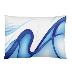 Glittering Abstract Lines Blue Wave Chefron Pillow Case (two Sides)