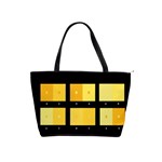 Horizontal Color Scheme Plaid Black Yellow Shoulder Handbags Front