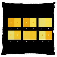 Horizontal Color Scheme Plaid Black Yellow Large Cushion Case (two Sides) by Mariart