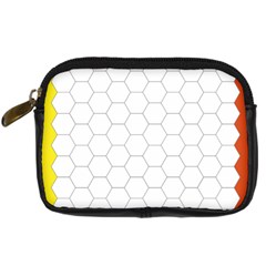 Hex Grid Plaid Green Yellow Blue Orange White Digital Camera Cases by Mariart