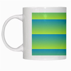 Line Horizontal Green Blue Yellow Light Wave Chevron White Mugs by Mariart