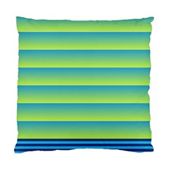 Line Horizontal Green Blue Yellow Light Wave Chevron Standard Cushion Case (two Sides) by Mariart