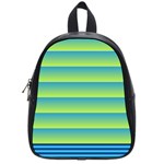 Line Horizontal Green Blue Yellow Light Wave Chevron School Bags (Small) 