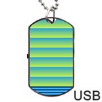 Line Horizontal Green Blue Yellow Light Wave Chevron Dog Tag USB Flash (Two Sides)