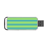 Line Horizontal Green Blue Yellow Light Wave Chevron Portable USB Flash (One Side)