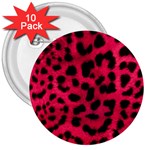 Leopard Skin 3  Buttons (10 pack) 