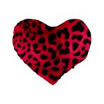 Leopard Skin Standard 16  Premium Heart Shape Cushions