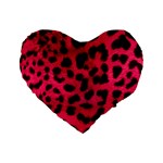 Leopard Skin Standard 16  Premium Flano Heart Shape Cushions
