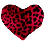 Leopard Skin Large 19  Premium Flano Heart Shape Cushions