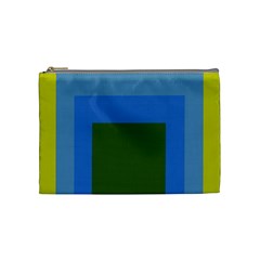Plaid Green Blue Yellow Cosmetic Bag (medium) 