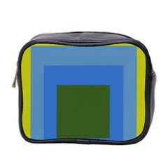 Plaid Green Blue Yellow Mini Toiletries Bag 2-side by Mariart