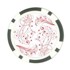 Floral Design Poker Chip Card Guard by ValentinaDesign
