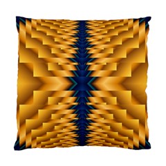 Plaid Blue Gold Wave Chevron Standard Cushion Case (one Side)