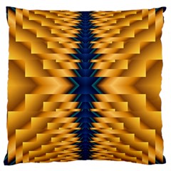 Plaid Blue Gold Wave Chevron Large Cushion Case (two Sides) by Mariart