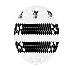 Wasp Bee Hive Black Animals Oval Filigree Ornament (two Sides) by Mariart