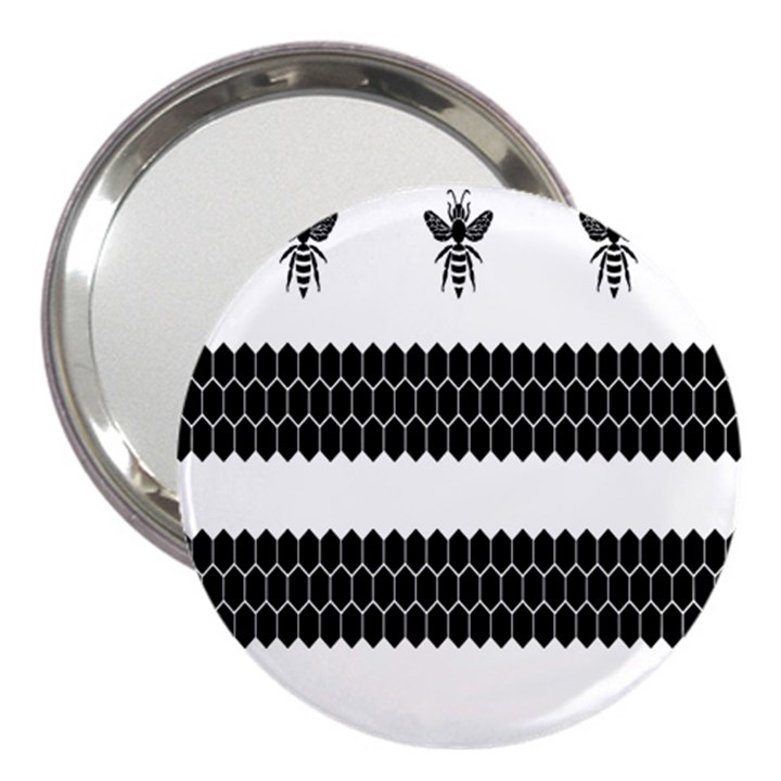 Wasp Bee Hive Black Animals 3  Handbag Mirrors