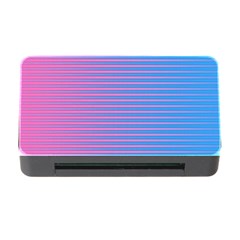 Turquoise Pink Stripe Light Blue Memory Card Reader With Cf by Mariart