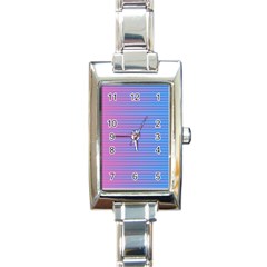 Turquoise Pink Stripe Light Blue Rectangle Italian Charm Watch by Mariart