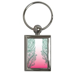 Toggle The Widget Bar Leaf Green Pink Key Chains (rectangle)  by Mariart