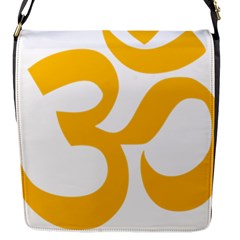 Hindu Om Symbol (gold) Flap Messenger Bag (s) by abbeyz71