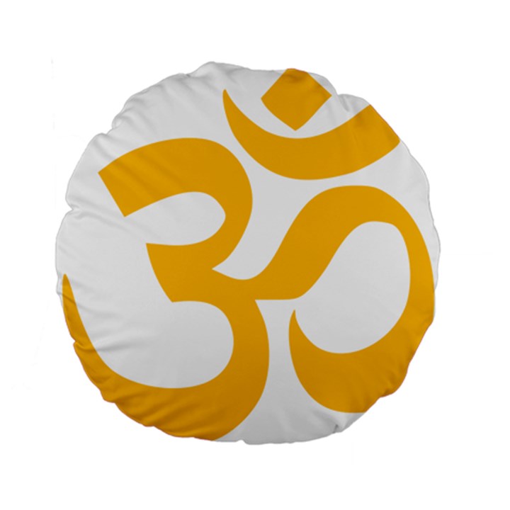 Hindu Gold Symbol (Gold) Standard 15  Premium Flano Round Cushions