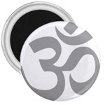 Hindu Om Symbol (Light Gray) 3  Magnets