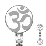 Hindu Om Symbol (Light Gray) Stainless Steel Nurses Watch