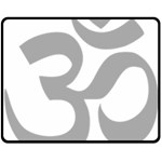 Hindu Om Symbol (Light Gray) Double Sided Fleece Blanket (Medium) 