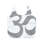 Hindu Om Symbol (Light Gray) Full Print Recycle Bags (M) 