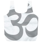 Hindu Om Symbol (Light Gray) Full Print Recycle Bags (L) 