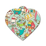 Summer Up Pattern Dog Tag Heart (One Side)